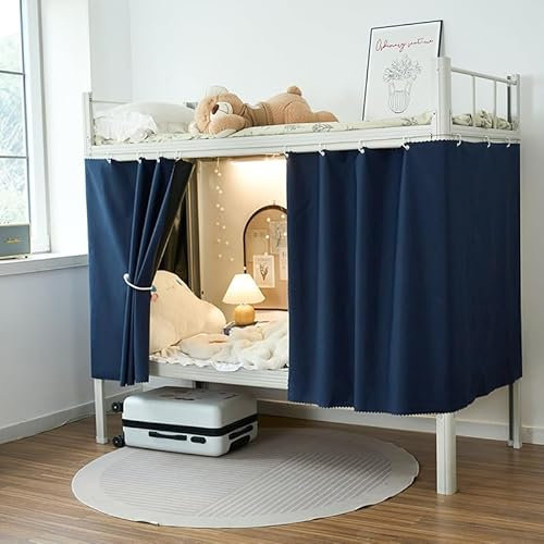 IBLUELOVER Dormitory Bunk Bed Curtain Student Dorm Blackout Dustproof Single Bed Drapes Single Sleeper Shading Canopy Privacy Curtain for Home School,1.15x2m