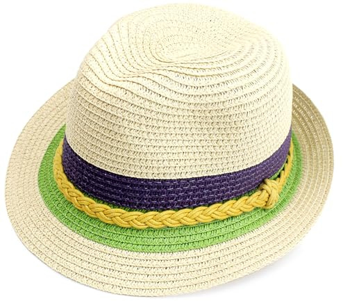 MESU Enfant Chapeau de Paille D'été pour Garçon Vert