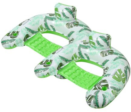 2Pcs Bouée Gonflable Piscine Adulte,Fauteuil Gonflable de Piscine,Matelas Gonflable Piscine Lit Flottant,Matelas Piscine Pliable,pour Activités d'eau D'été en Plein Air (Vert)