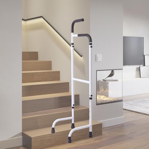 Treppensteighilfe Für Treppensteiger, Höhenverstellbar 78–104 cm, Gehhilfe Senioren Ohne Installation Aus Aluminium Passend Die Meisten Standardstufen Ältere Menschen Mit Verbreiterter Basis