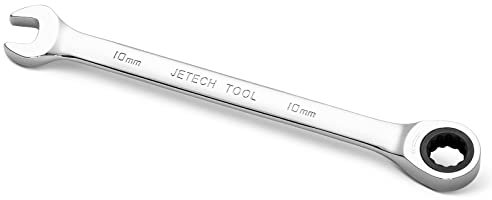Jetech 10mm Clé mixte à cliquet - Clé Polygonale en acier de quality industrielle Cr-V au fini chrome poli