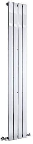 Milano Alpha Chrome Vertical Single Flat Panel Radiator - 1800mm x 300mm