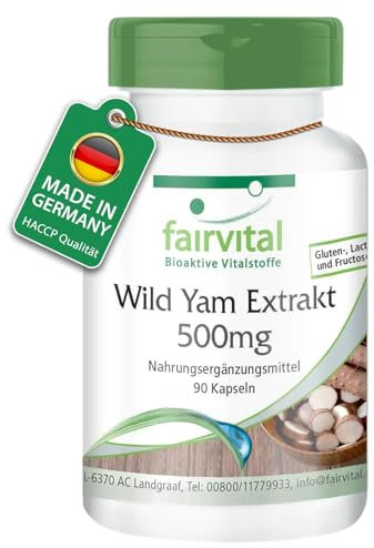 Fairvital | Wild Yam Extrakt Kapseln 500mg - 90 Kapseln - HOCHDOSIERT - VEGAN - standardisiert auf 20% Diosgenin