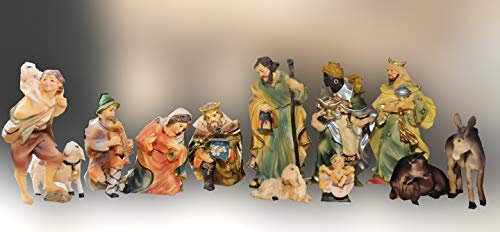 BTV 21 Teile, Krippenfiguren für Weihnachtskrippen, KOO1-9cm-MDS mit Deko, 21 -TLG.