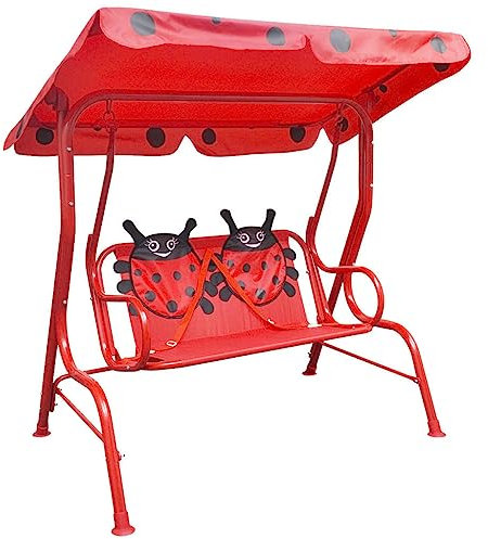 vidaXL Altalena per Bambini in Acciaio Tessuto Rossa Gioco da Esterno Dondolo