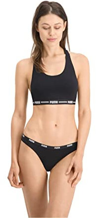 PUMA Damen String Thong H schen, 3er Pack, Schwarz, M