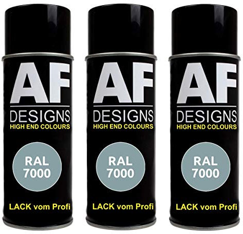 Alex Flittner Designs 3X Ral Pintura en Espray Pintura Coche Laca Colorida Lata de Aerosol RAL7000 Fehgrau Brillante