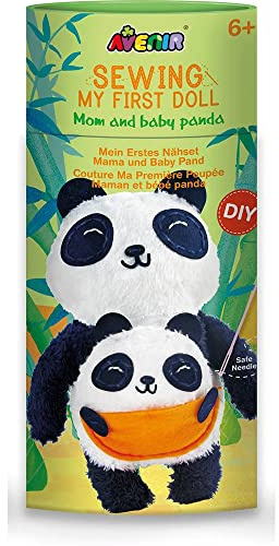 Avenir Kit de Couture pour créer Une Peluche en Forme d'ours Panda - 25 cm - Comprend des Fils, Un Rembourrage et Une Aiguille à Tricoter en Plastique - À partir de 6 Ans - Kit de Bricolage pour Vos