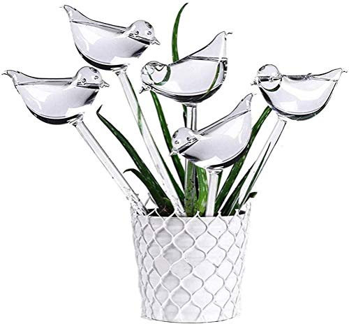 10LOT Arrosage Automatique En Verre, Abreuvoir De Plantes Globes En Forme D'oiseau Transparent Pour Plantes D'intérieur Jardin Stakes Fleurs