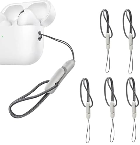 Mouyou Dragonne de transport pour AirPods Pro 2, lanière compatible avec AirPods Pro (2ème génération) 2022, étui pour AirPods,Gris