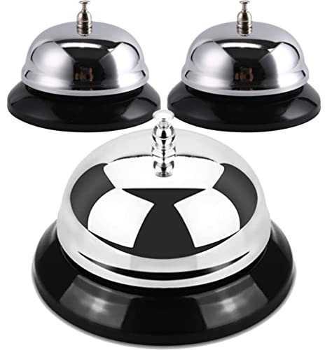 Artibetter Rezeptionsglocke Service Klingel Tischklingel Tischglocke Trainingsglocke Hundeglocke Rufglocken mit Klarem Klang für Restaurant Hotel Bar Service Haustier 2 Stück Silber