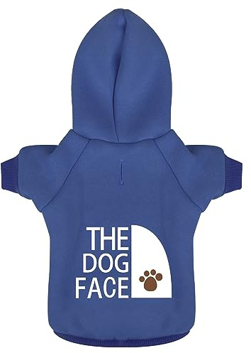 Paiaite Sudadera con Capucha Azul para Perro Chihuahua: mantén a tu Cachorro Caliente y Elegante con una Sudadera Estampada The Dog Face, Ropa para Mascotas y Abrigo