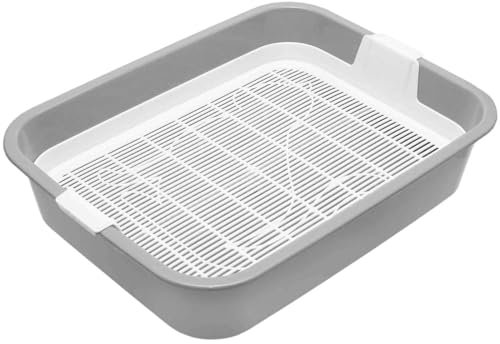 4BIG.fun Katzentoilette für Kätzchen Katzenbabys Kaninchen Meerschweinchen Erste Schalentoilette für Kleintierkäfige Katzenklo kleine Toliette für Junge Katzen WC Tray mit Reinigungssieb