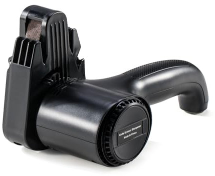 M3 Electric Knife Sharpener – Professional Multi-Function Knife & Scissor Sharpening Machine with Tungsten Steel Tool, Includes 9 Abrasive Belts, UK Plug (Black)