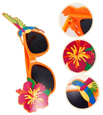 BESTYASH Tropiska Partygoggles Med Blommor Och Fåglar Roliga Solglasögon För Luau Maskerad Musikfestivaler Och Karnevaler Och Hållbara Plastglasögon