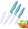 Blue Ceramic Knife Set 3-Pieces, 5-Inch, 4-Inch, 3-Inch Fruit Knife Set,Suitable for Beef Chicken Vegetable Fruit Butter and Bread (Blue)