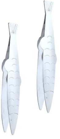 Cabilock 3 Juegos Clip De Espina De Pescado Kitchen Gadgets Panelas Cozinha Aparatos De Café Escala Depiladores De Cerdos Pinzas para Depilar Acero Inoxidable Silver 2 Piezas * 3
