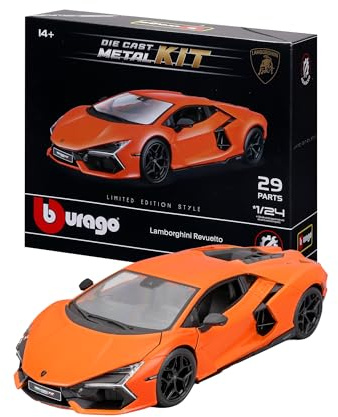 BBURAGO Model Kit Lamborghini Revuelto Scala 1:24, Kit di Montaggio con 29 Pezzi, Replica Dettagliata con Licenza Ufficiale Lamborghini