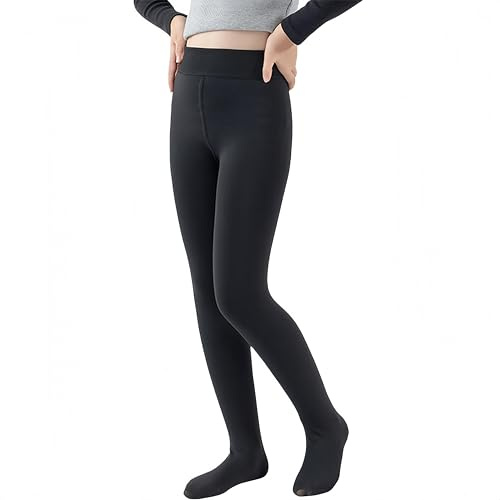 YKDLLF Mallas con Forro Polar para Niñas Medias Termicas Opacas de Invierno Medias sólidas para niñas opacas de microfibra suave con pies para niños casual baile escuela ballet