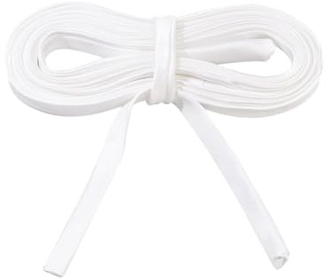 FSSTUD Corsé ajustable de 4 m x 1,5 cm para vestido de novia de boda, corsé suave, correa trasera, cinta plana de satén, cordón de repuesto para botón de cremallera, color blanco