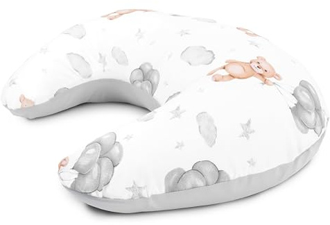 Amilian Petit coussin d'allaitement, coussin d'allaitement, coussin de grossesse pour femmes enceintes, coussin de positionnement latéral, coussin de maternité, ours en ballon