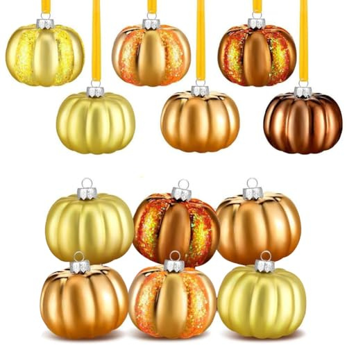 MEZHEN Decorazione per Halloween Zucca Decorazione Autunnale Zucca da Appendere Alla Finestra Decorazione Giorno del Ringraziamento Decorazioni per Halloween Autunnale Palline di Natale