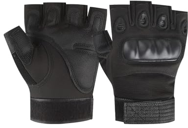 Aurafly Half Finger Cycling Gloves, Mittens Breathable Non-Slip Sports Half Finger Gloves Breathable Padded Fingerless Motorcycle Glove Motorbike Hard Knuckle gloves for Hiking Cycling Climbing