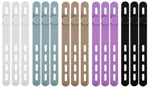 15 Pcs Cable Ties οΌSilicone Cable Ties, Reusable Cord Organizer for Charger Cables, Hair Dryer, Home & Office, Flexible Cord Wraps for Electrical Wires (15 Pcs Cord Organizer)