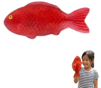 TC TOYS - Large Stretchy Sticky Fish - 17cm Ultra-Grip Squishy Fidget Toy - Super Gooey Sensory Stress Toy for Kids Party Bags, Pranks & Pocket Money Gifts - Single Pack, Assorted Colours