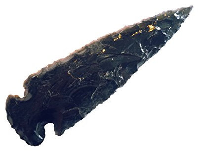 Markenlos Obsidian Pfeilspitze (Nachbau) 9-11 cm