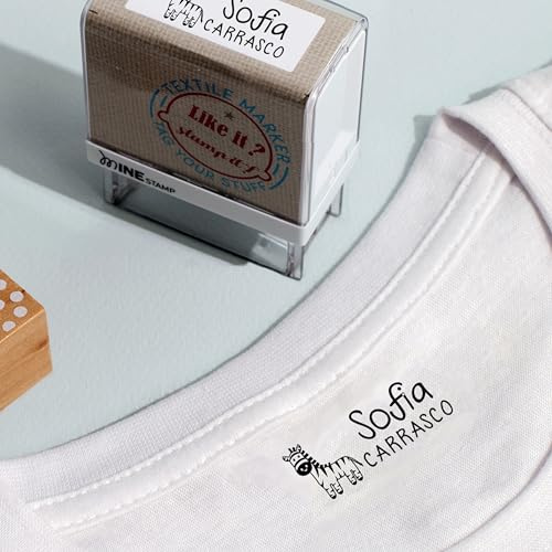 Name Stamp for Kids and Baby's Clothing Stamp | Label Stamp for School Uniforms & Nursery Items | Permanent, Water-Resistant Ink | Washing Machine & Tumble Dryer Safe