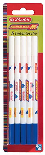 Herlitz 8871204 Tintenlöscher Superhai, Strichstärke M, 10 Stück (5, Strichstärke M)