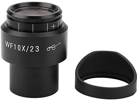 Walfront Mikroskop-Okular, WF10X / 23, Schwarz, Aluminiumlegierung + Optische Linse, LED, 30-mm-Schnittstelle, 10-fache Vergrößerung, 23-mm-Sichtfeld, Biologisches Mikroskop, Zubehör