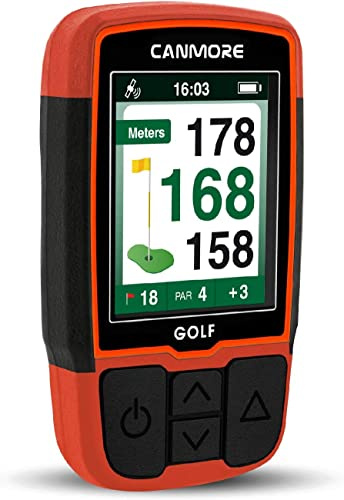 CANMORE GPS da golf portatile HG200 - Display a colori con oltre 41.000 dati essenziali del campo da golf e foglio dei punteggi Campi gratuiti in tutto il mondo e in crescita, Arancione