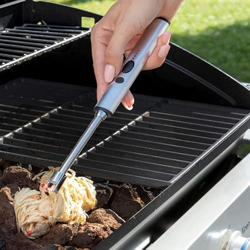 SHOP-STORY - FIREBEND : Allume-Feu Électrique Briquet Rechargeable et Flexible Orientable à 360°pour Barbecue Gaz Jardin Terrasse Anti Vent