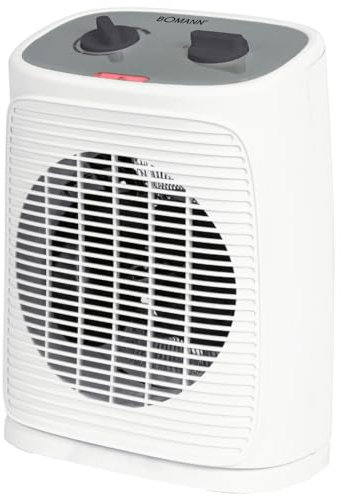 Bomann® Heizlüfter inkl. Ventilatorfunktion | elektrische Heizung mit stufenlosem regelbarem Thermostat und 2 Heizstufen | Heizstrahler oszillierend | Heizgerät für Bad, Küche, Garage | HL 6064 CB