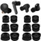 JNSA Double Flange Earbuds Tips Anti Slip Noise Isolation Ear Tips Compatible with Sony WF-1000XM5/XM4, JBLvibe 200TWS, Soundcore TWS Earbuds, fit in The TWS Earbuds Case, S/M/L 6 Pairs,Black