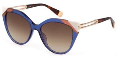 Furla SFU683 06NA BLU TRASPARENTE 55/16/135 Damen Sonnenbrillen