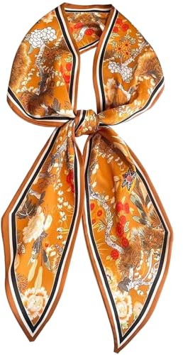 Hioyiwse Head Scarf Hair Neck Scarves For Women Purse Bag Scarfs For Handbags Silky Long Thin Satin Headscarf Fashion Lightweight 59 * 5.9inch B31