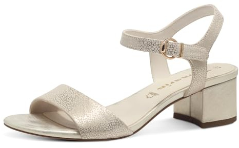 Tamaris Femme Damen 1-28250-42 Sandale à Talon, Lt Gold Struct, 40 EU