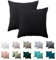 Nesture Kissenbezug 80 x 80 2er Set - kopfkissenbezug 80x80 cm Schwarz, 100% Mikrofaser kissenbezüge mit Reißverschluss, Weich und Bügelfrei