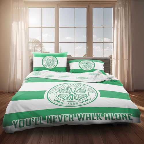 Officially Licensed Celtic FC Double Bedding Set – Reversible and Includes Pillowcase – Perfect for Kids – For Bhoys and Wee Lasses Of Celtic