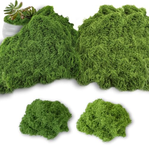 CIYIN 200g Musgo Artificial Decoracion, Musgo Artificial, Musgo Artificial para Belenes, Musgo para Manualidades,Musgo Artesanal de Bricolaje (Claro + Oscuro)