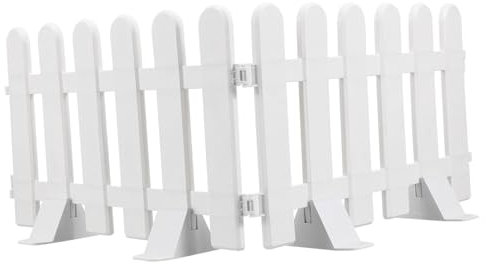 Happyyami 2pezzi Recinzione Da Giardino Bianca Con Basi Rimovibili Staccionata Cortile Decorativo Per Fioriera Percorso e Orto Esterno