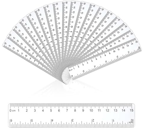18 PCS Ruler 15cm Clear Small Rulers 6inch for Students Offices