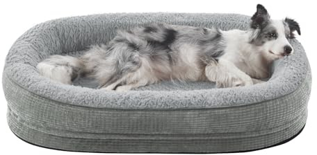 Pawk Panier Chien Grande Taille, Lit pour Chien Orthopedique et Dehoussable, Coussin Memoire de Forme Canapé Chiens Imperméable, 89x63x18 cm
