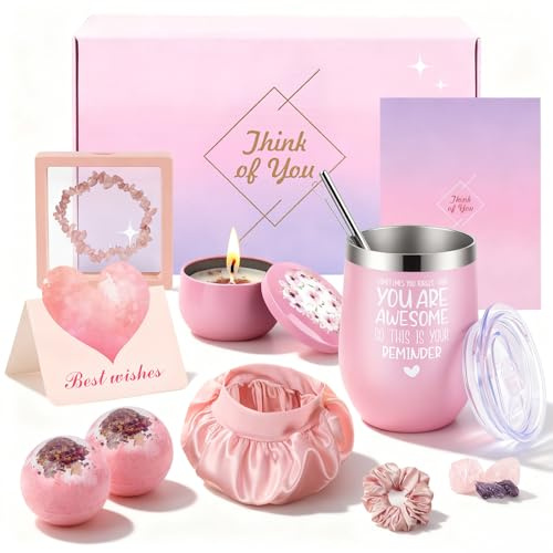 Yosalink Cadeau Femme, Coffret Cadeau pour Femme, Maman, Sœur, Collègue, Amie, Copine, Épouse, 10 Pièces Set de Bain Relaxant, Cristaux de Guérison, Femmes Uniques Cadeaux d'Anniversaire