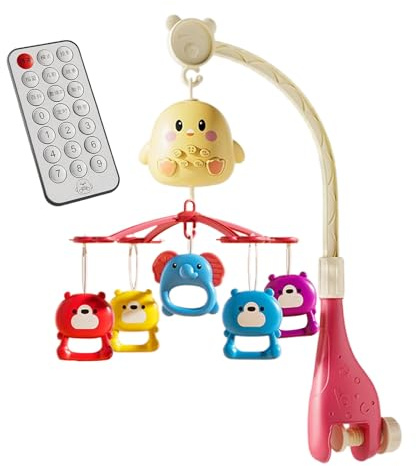 Móvil musical para cuna, móvil para bebé con control remoto, juguete giratorio portátil para decoración de habitación de bebé, juego de dormir, cochecito, moisés, cama, 0-18 meses, niños y niñas