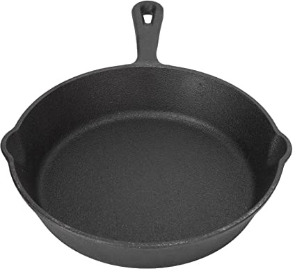 ZAWELIYO Gjutjärnspanna, Jämn Värmespridning, Förkryddad Panna för Grill, Ugn, Broiler, med överlägsen Värmehållning, Lämplig för Traditionell Matlagning (20 cm/h. Kina)