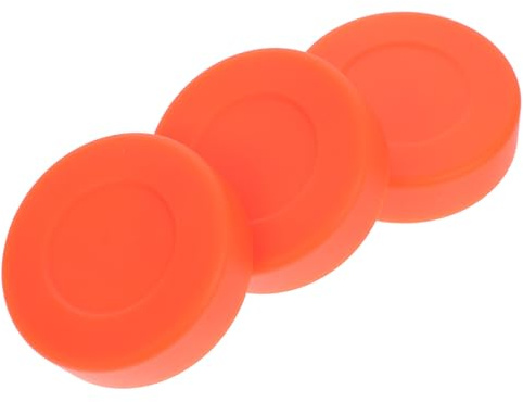 TOYANDONA 3 Discos de Hockey sobre Patines Naranja, PVC Mate Dureza Ajustable, Discos para Entrenamiento y Juego al Aire Libre, Accesorios Profesionales para Hockey de Alta Densidad y Baja